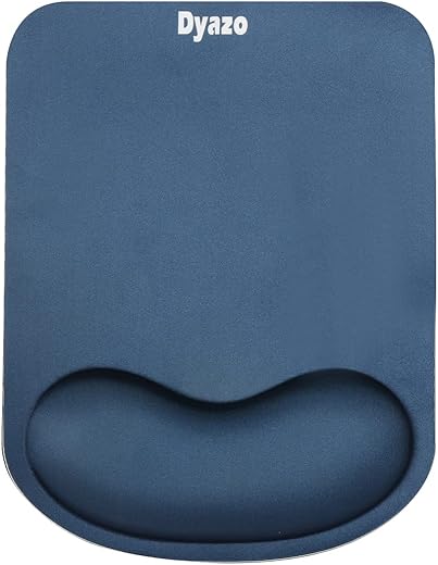 Dyazo Memory-Foam Gel Mouse Pad with Wrist Rest Support Non Slip Rubber Base Mousepad Suitable for Computer, Laptop, Notebooks Gaming (Blue)