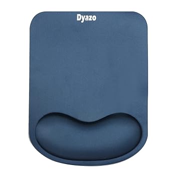 Dyazo Memory-Foam Gel Mouse Pad with Wrist Rest Support Non Slip Rubber Base Mousepad Suitable for Computer, Laptop, Notebooks Gaming (Blue) - image, photos