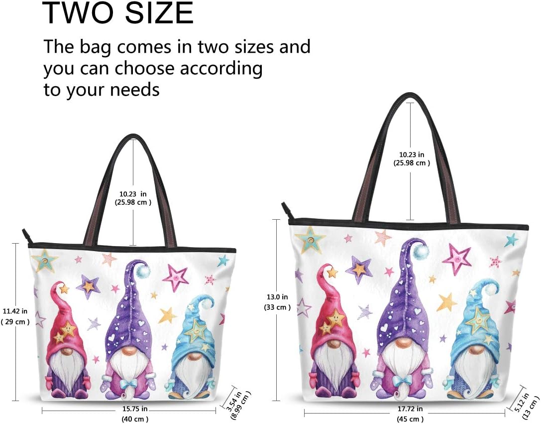 Watercolor Magic Gnomes Stars Handbags and Purse for Women Tote Bag Large Capacity Top Handle Shopper Shoulder Bag - Image 2
