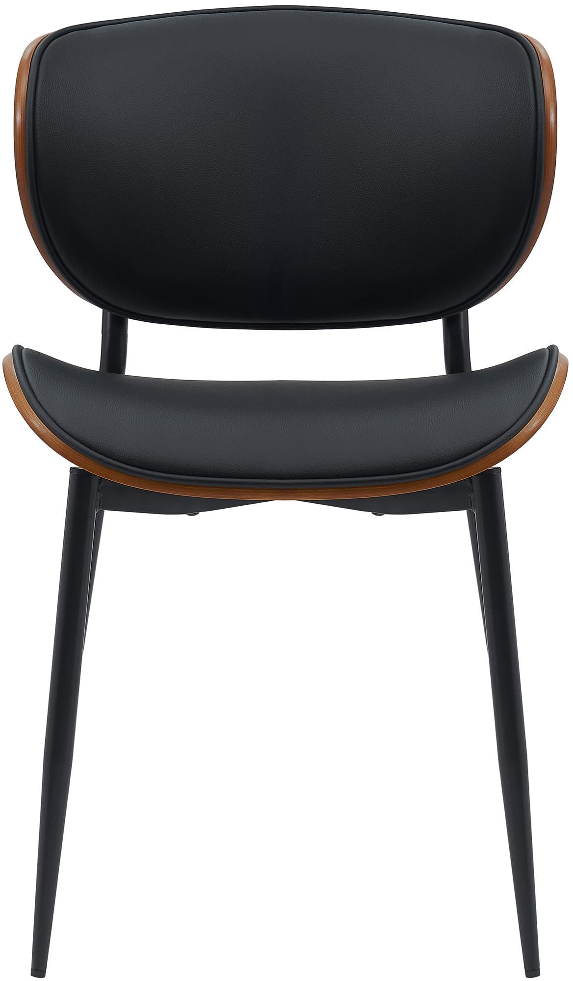 CLP Juego de 2 Sillas de Visita Enid con Respaldo y Tapizado - Sillón de Comedor Polipiel o Tela, Color Nuez/Negro