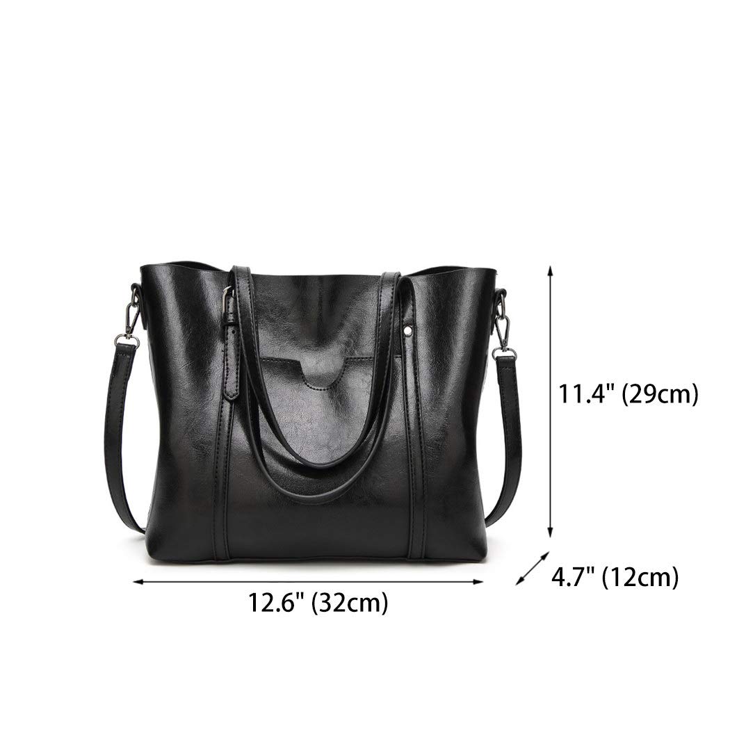 AINUOEY Donna Borse a Mano Borsa a Spalla Elegante Grandi Firmate Marca Tracolla Antifurto PU pelle 76612 1 pz Nero