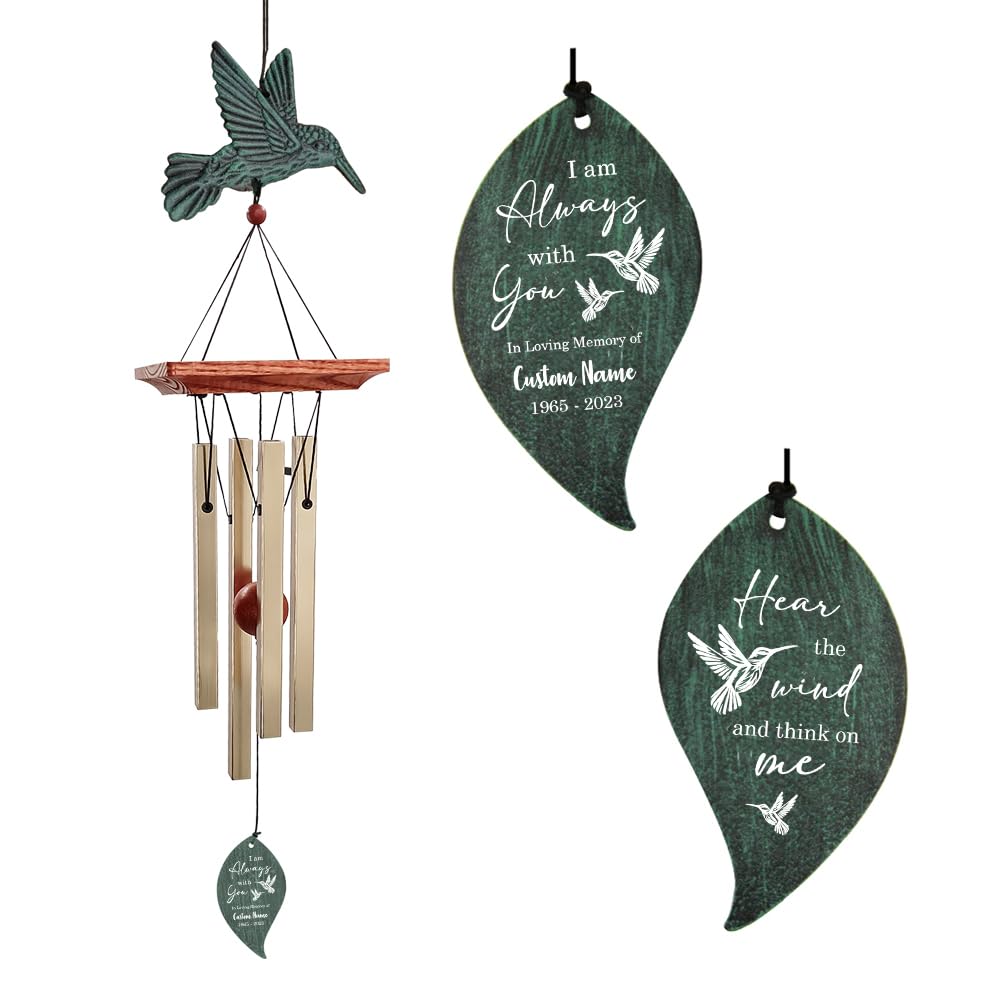 ASTARIN Memorial Custom Wind Chimes for Loss of Loved One, Wind Chimes for Patio Yard Decor, 24'' (Condolences-4)