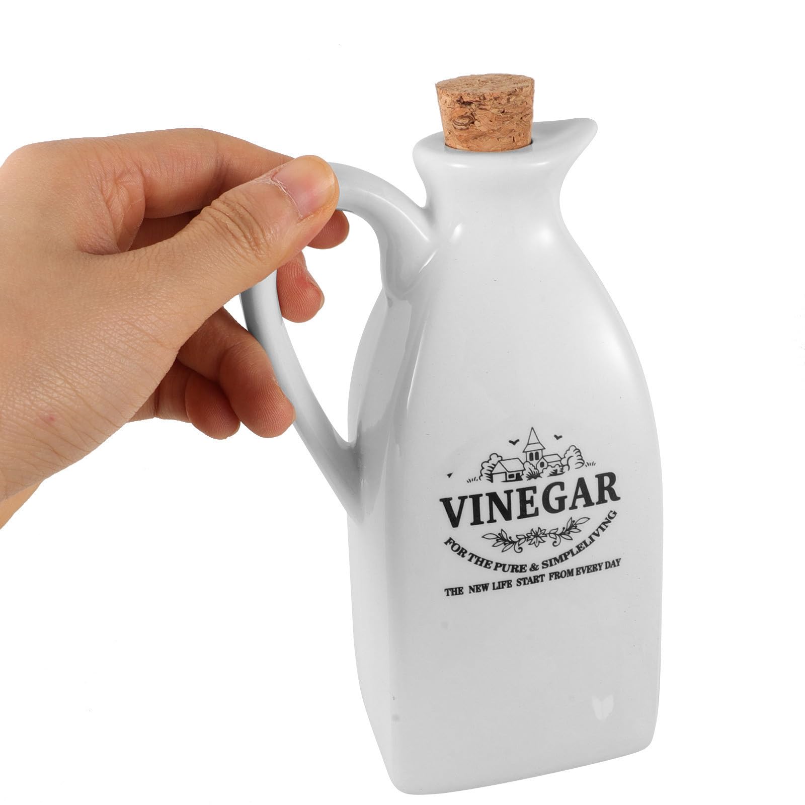 Gadpiparty Dispensadores de Aceite y Vinagre Bandeja de Bambú Estilo Japonés de Cerámica Juego de 4 Piezas para Cocina y Almacenamiento