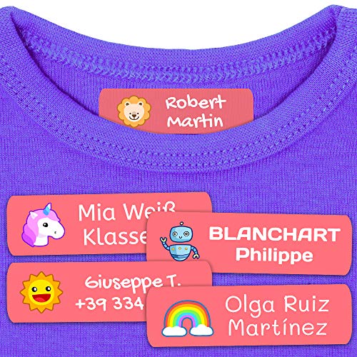 50 Etichette termoadesive personalizzate, di 6 x 2...