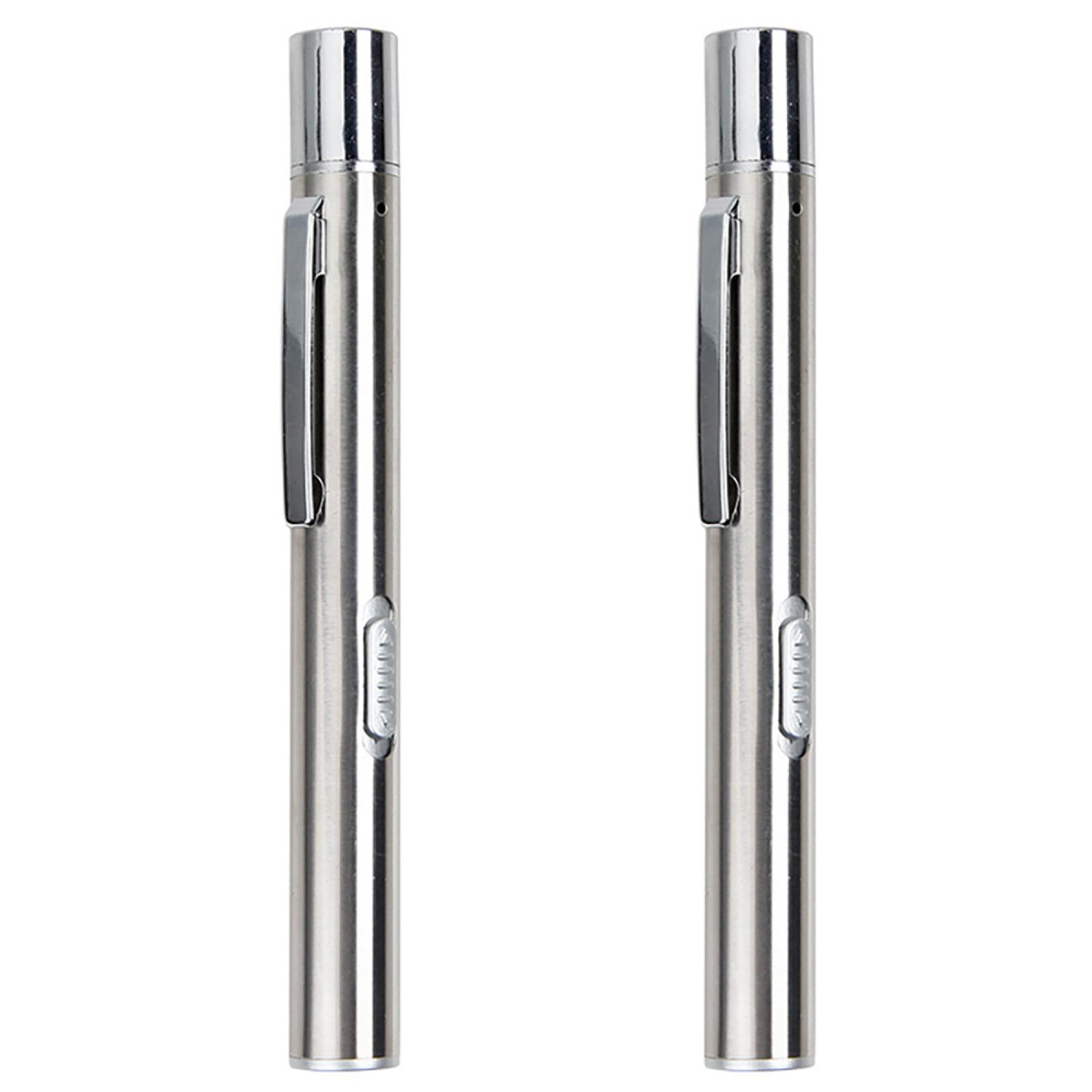 Linterna médica LED de acero inoxidable recargable pack de 2 unidades con clip 8