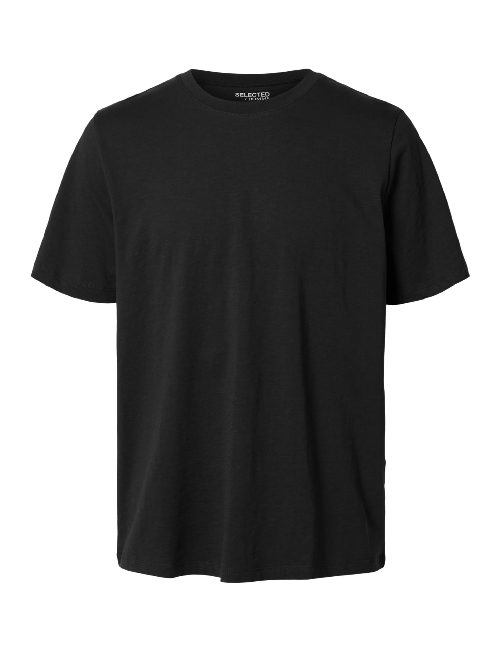 SELECTED HOMME Male T-Shirt Flame Yarn Cotton, Black, M