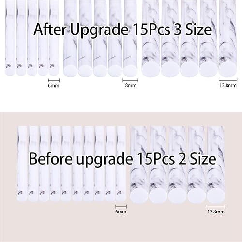 Miniatura 3 de DUAIC - Juego de brochas de maquillaje y esponjas de 15 piezas de brochas de maquillaje de mármol con 3 esponjas de mezcla de belleza degradadas