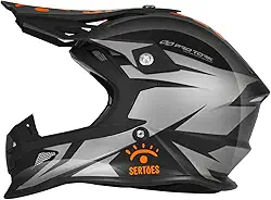 Capacete Motocross Fast Protork Rally Dos Sertões Grafite/Laranja 56