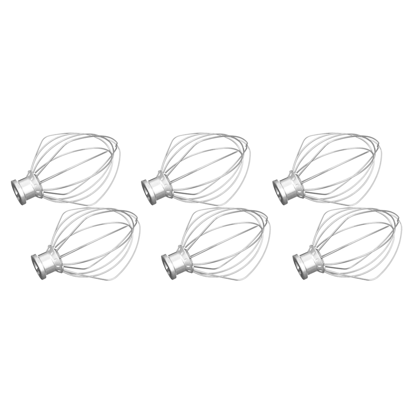 Hndhbfgrt 6 Pack Stainless Steel Wire Whip Mixer Attachment for K45WW Flour Cake Balloon Whisk Egg Cream Stirrer