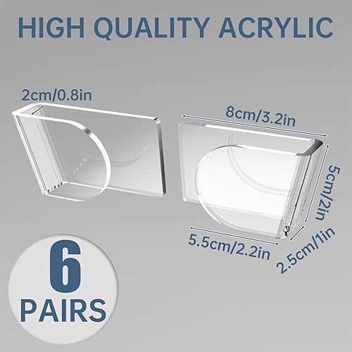 Miniatura 7 de NiHome 6 organizadores de tapas acrílicas para ollas de pared con adhesivo avanzado de nano-gel, soporte para tapa de olla con elegante diseño