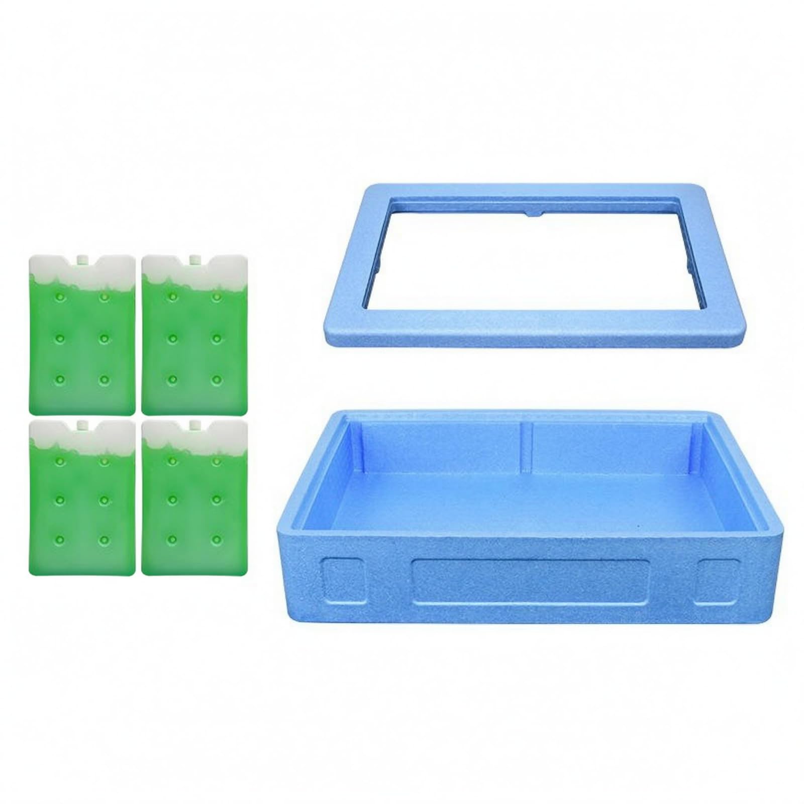 Baoblaze Contenedor Isotérmico Caja Térmica Portátil Recipiente Aislante Portador de Alimentos con Diseño Rectangular y Tapa Visible para Conservación Térmica, Azul