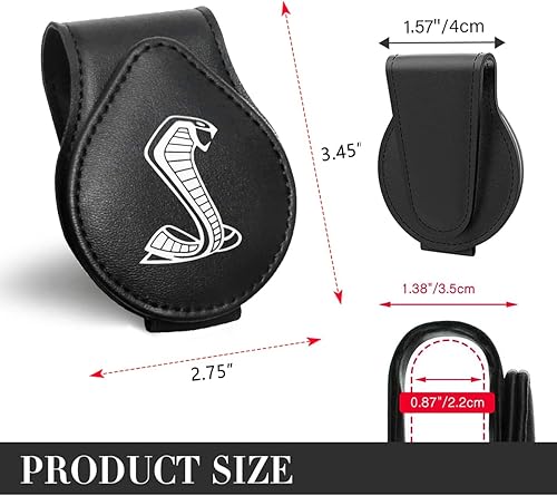 Miniatura 5 de Aooble Fit Mustang Shelby Cobra - Soporte magnético para gafas de sol para automóvil soporte de gafas de sol de cuero para automóvil soporte de
