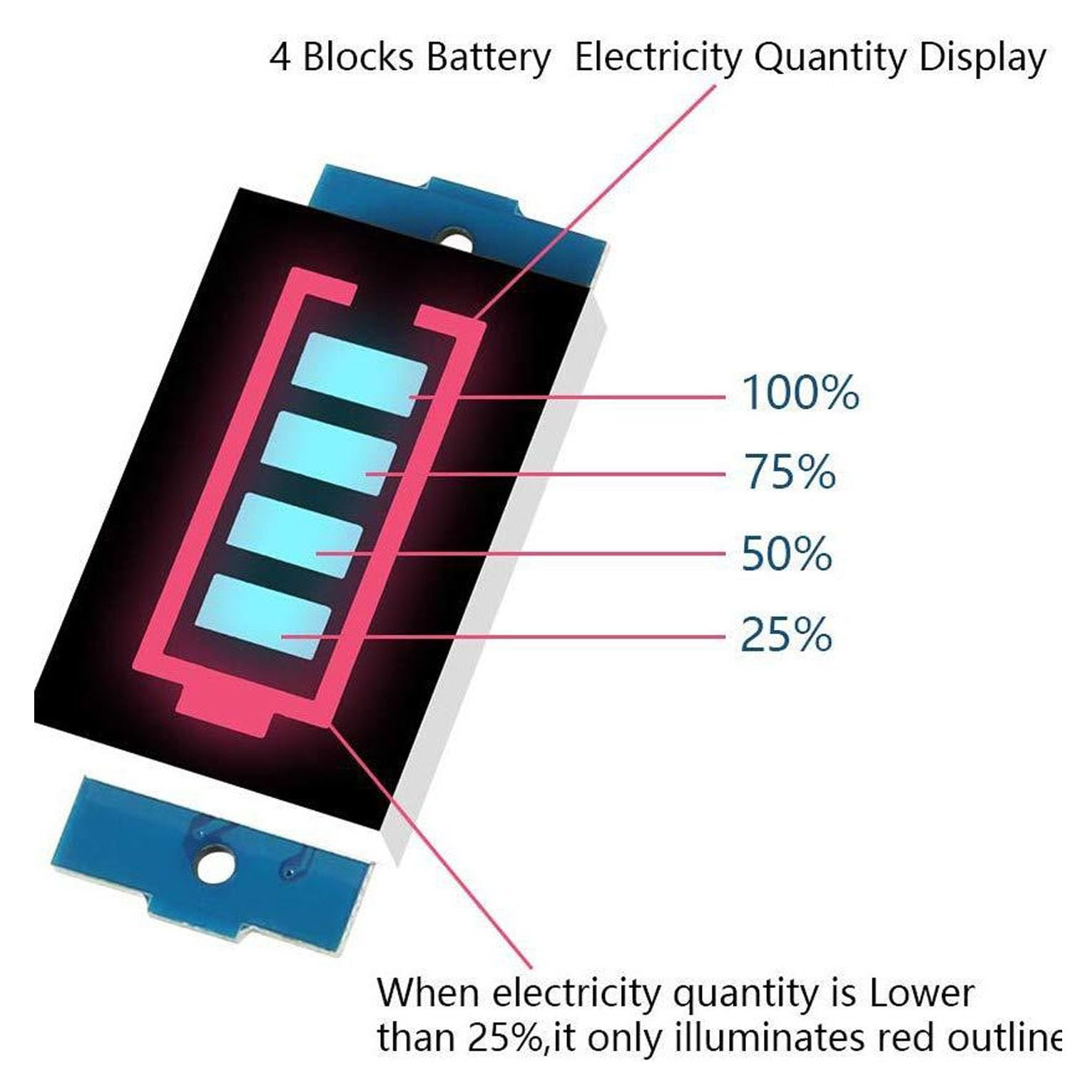 RUNCCI-YUN 2S Modulo Indicatore di Capacità Della Batteria Al Litio 8.4V Blu Tester Display LED per batterie 18650 4PCS