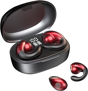 Touch Control Ear Clip Headphones Wireless Earbuds Ear Clip Bone Conduction Headphones Waterproof Bluetooth 5.3 Open Ear Earbuds Earpiece Sports Earphones Headset for Cycling Driving