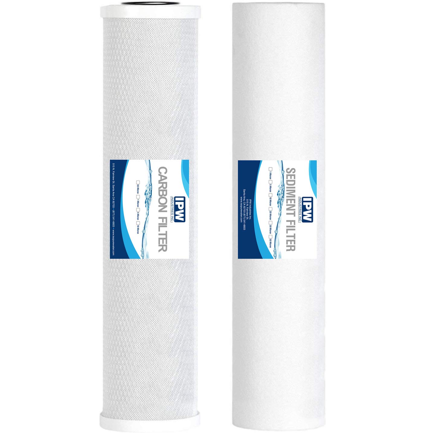 Full Flow CTO Carbon Block & Sediment Filter Combo Set, 20 in x 4.5 in
