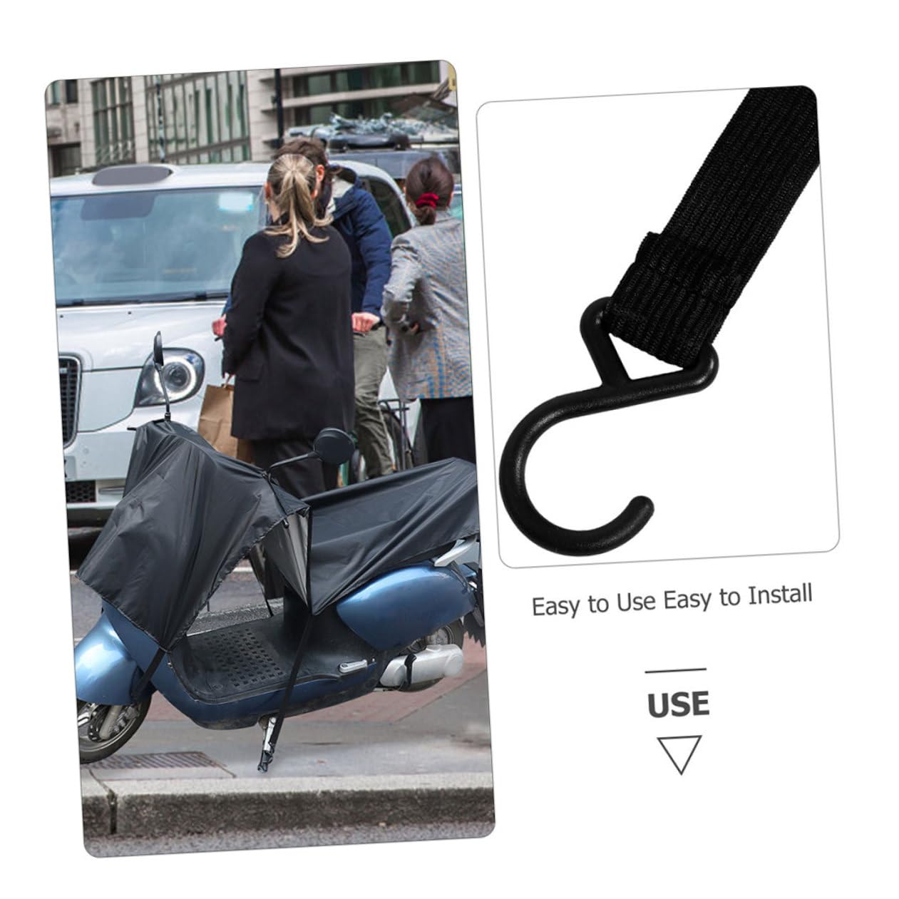 Copertura Antipioggia per Bicicletta Elettrica e Scooter, Tessuto Oxford Nero, Portatile e Resistente, Protezione Completa per Uso Esterno