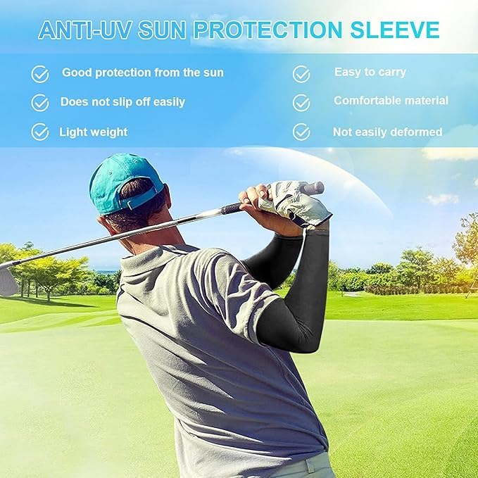 Image of Topibaaz Unisex Arm sleeves with UV Protection for Men and Women Outdoor Indoor Sports UPF 50 Arm Cover with Compression & Cooling Effect Summer Hand Gloves