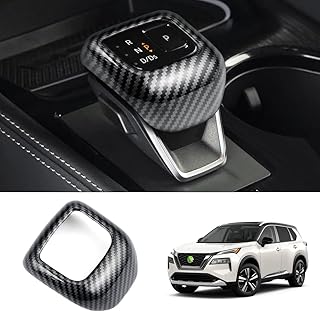 Karltys Compatible with Gear Shift Knob Cover Nissan Rogue 2022 2023 Carbon Fiber Shift Knob Cover Sticker Head Trim Interior Accessories (Not for Rogue Sport/ 2021 Rogue)