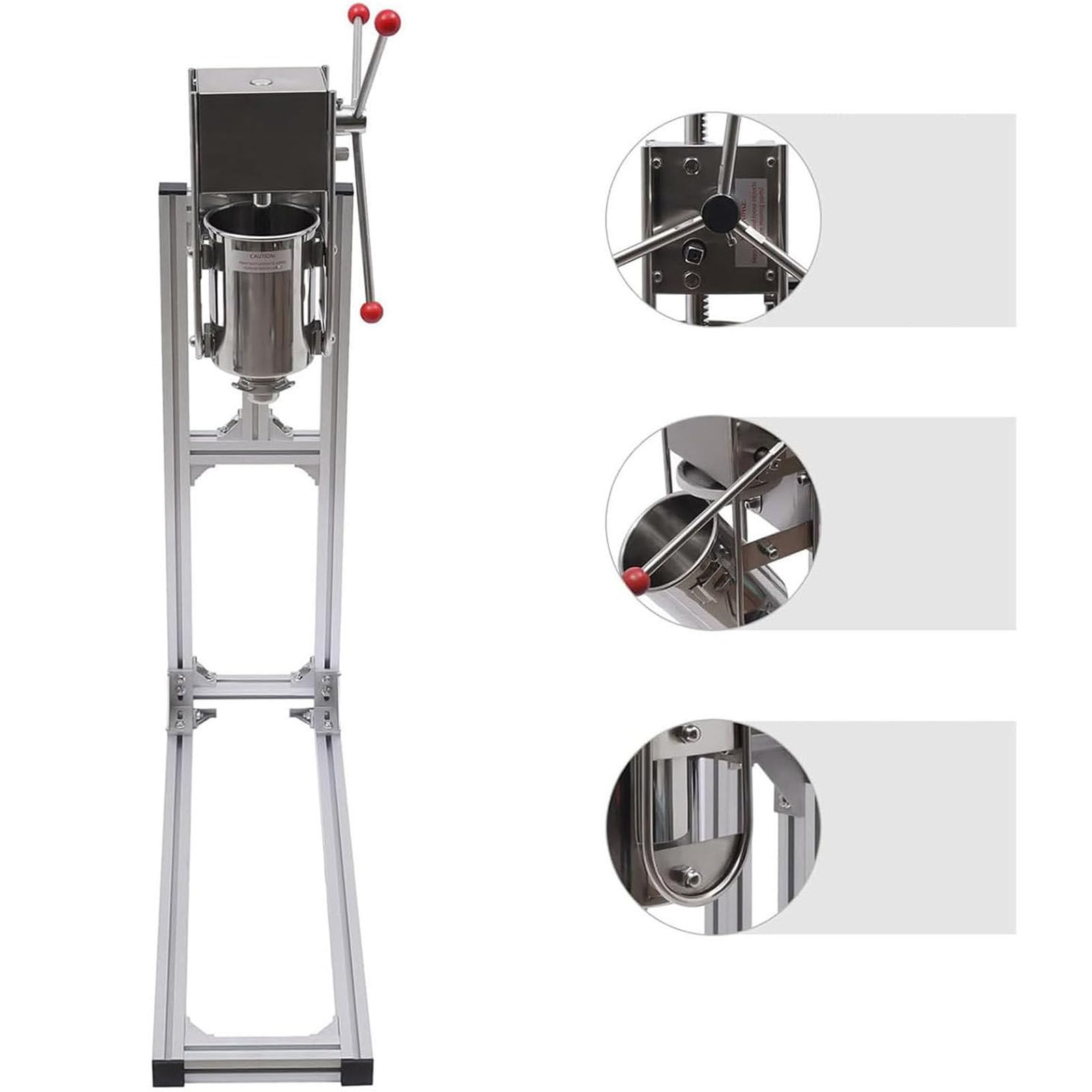 Machine à Churro espagnole Verticale Commerciale de 3L/5L/7L, Machine à Churros en Acier Inoxydable avec 6 Buses, pour Restaurants et boulangeries,5L
