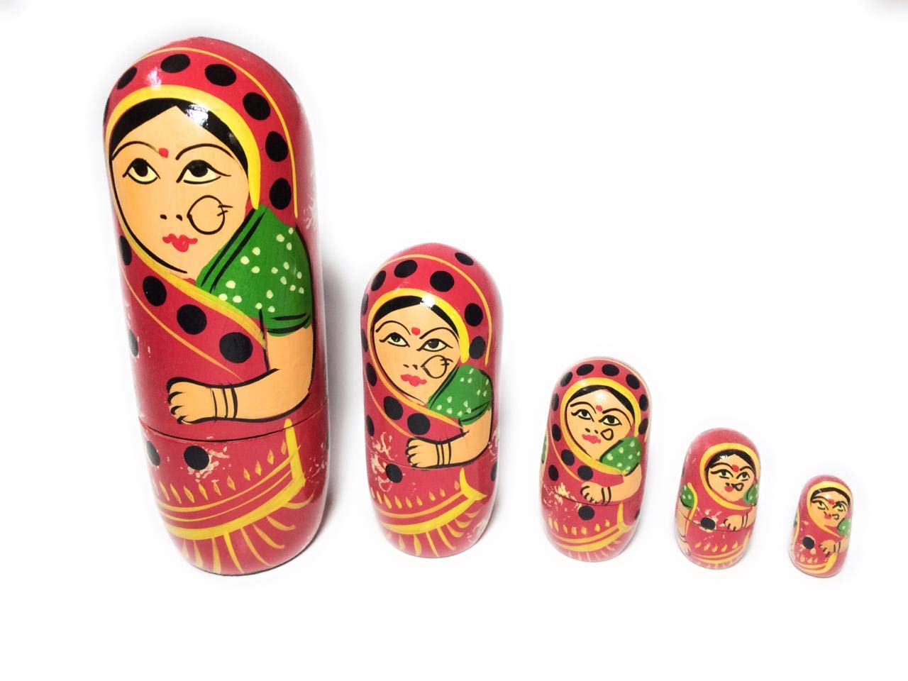 Keisha's Gallery Doll Set of 5 Pieces 15 x 5 x 5 cms Red D2