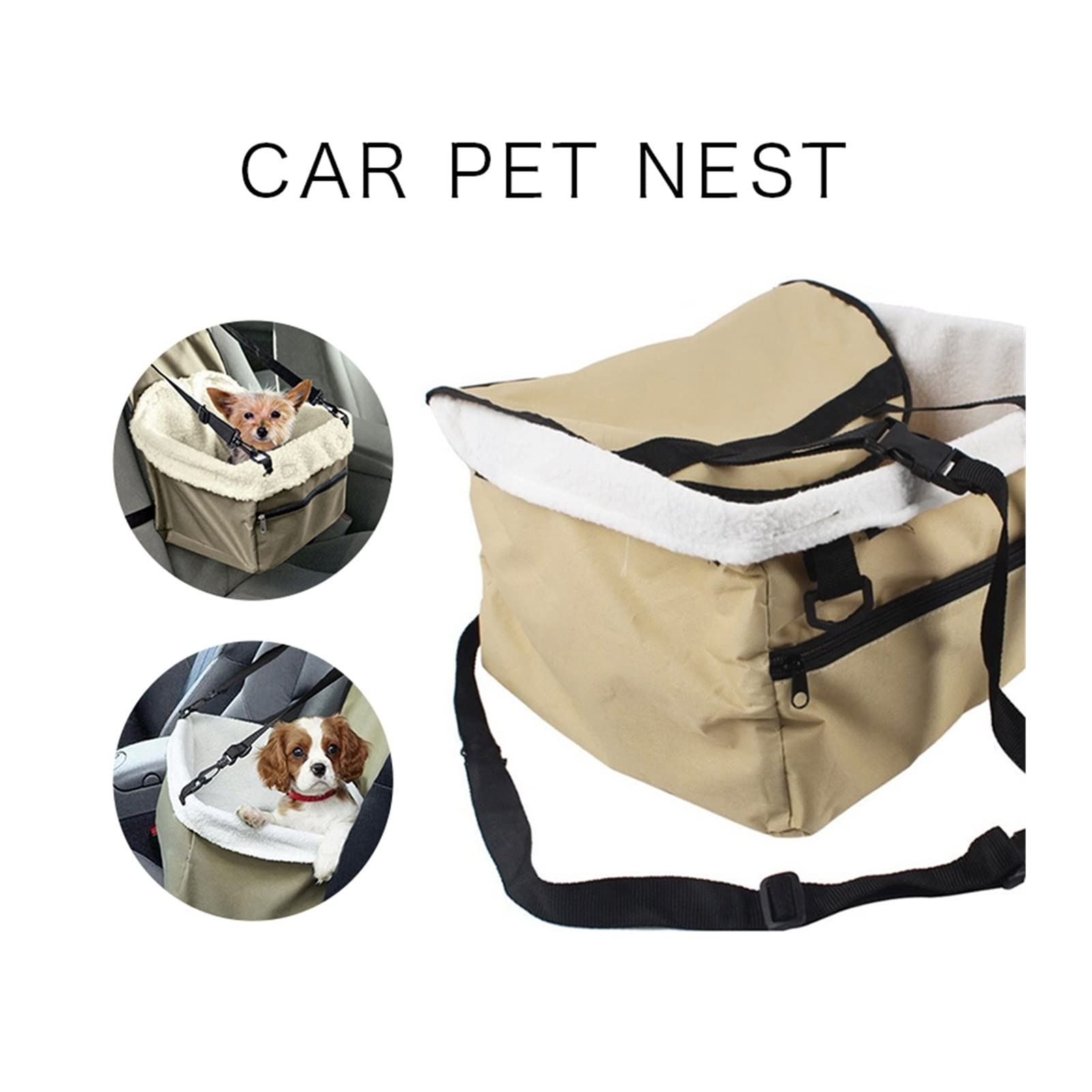 Pokrowiec na siedzenie Pokrowiec na siedzenie samochodu dla psa Składany hamak Pet Back Bag Carry Small Dog Transport Mata Ochronna na Tylny Fotel(White,Without zipper)