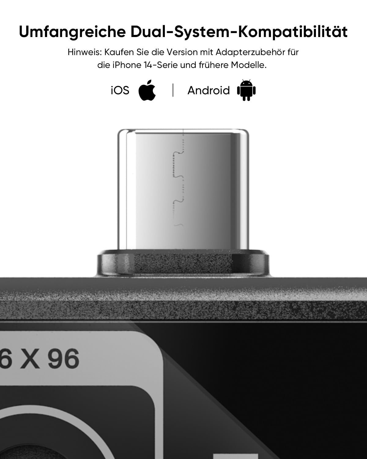 HIKMICRO Minie Wärmebildkamera - iOS/Android, 192×192 SuperIR Bildverbesserung, 25Hz, für Smartphone/Tablet, USB-C/Lightning(unterstützt iPhone 15/16/17) (Mini-E(Kein Zubehör))