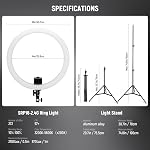 NEEWER Advanced 18 inch LED Ring Light for Phone, LCD Touch Screen, 2.4G Remote Lights Control, 3200-5600K, Tripod Light for iPhone Action Camera, for Studio Makeup TikTok YouTube Video Salon (Black)