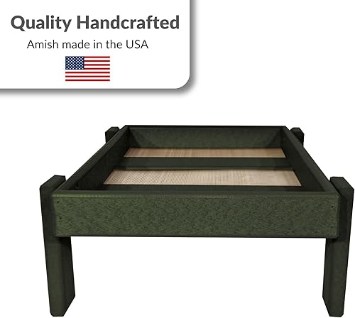 Miniatura 6 de Amish Comedero para pájaros de plataforma hecho en Estados Unidos, comedero para pájaros terrestres para exteriores, comedero para aves silvestres,