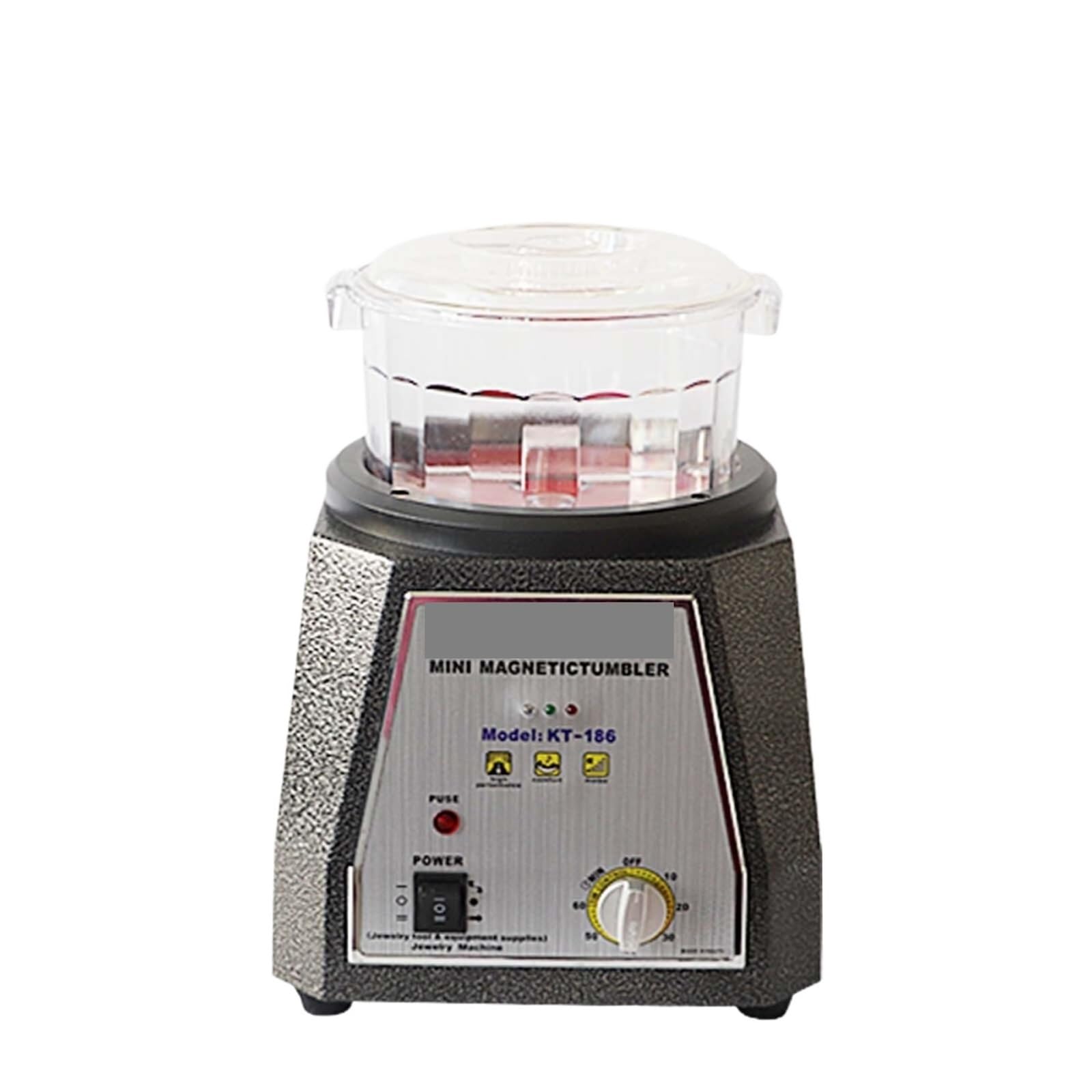 Kongmm Kt186 Jewellery Polishing Machine, Magnetic Tumbler Jewelry Polisher, Jewelry Polisher Finishing Machine With 4 Speeds Time Control & Bowl Lid Diamonds Finisher(Kt186)