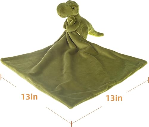 Miniatura 4 de Apricot Lamb Snuggler - Manta de seguridad de animales de peluche para bebé, manta de personaje para guardería (dinosaurio verde, 13 pulgadas)