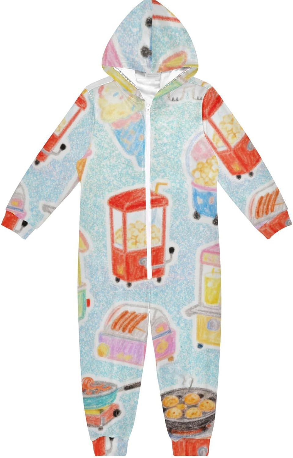 Cartoon Cute Desert Dining CarsPajamasCute Soft Hooded Sleepwear Holiday Loungewearfor Christmas Home