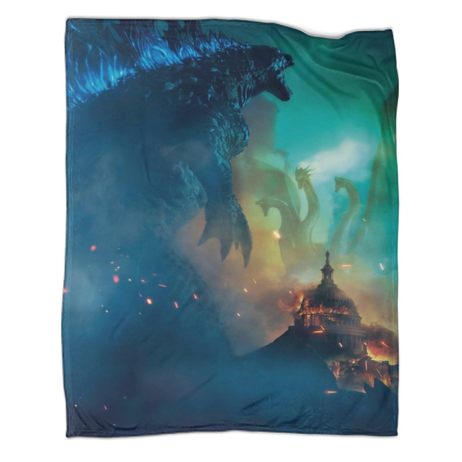 MJCZEGDCR Godzilla Blanket Throw Bedding 3D Printed Plush Gifts Lightweight Fluffy Soft Cozy for Holiday Bed Couch for Boys Girls All Season Couch Sofa 40x50inch(100x130cm)