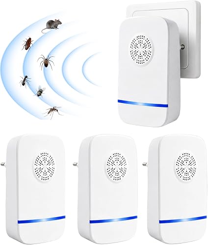 Répulsif Ultrasonique Souris Rats 4 Pack Anti Rongeurs É Zenvoka
