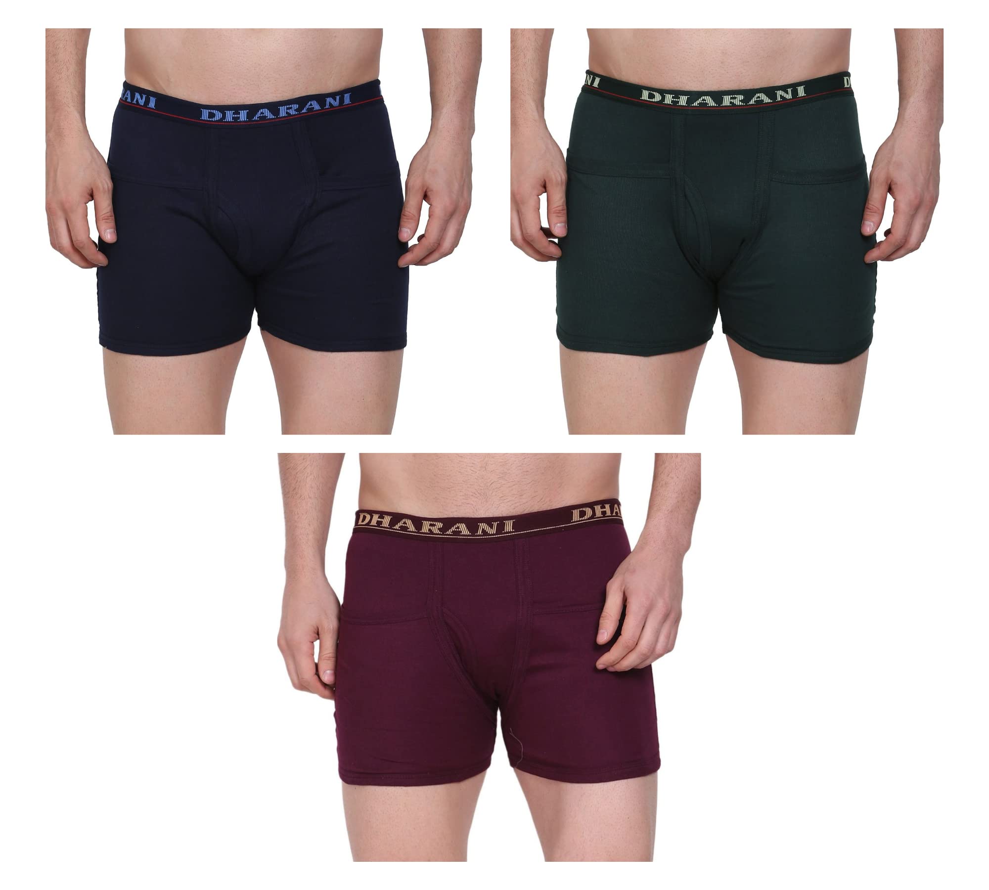 iwear trendz Dharani Mens Rib Pocket Trunks Cotton Underwear (Pack of 03) (Colours May Vary)-picture-11