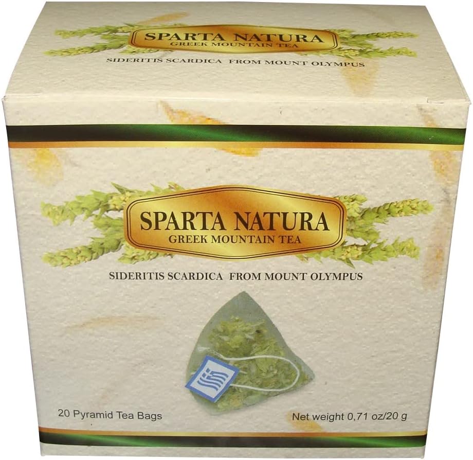 Sparta Natura Organic Greek Mountain Tea, Pyramid Tea Bags, Authentic, Quick and Easy