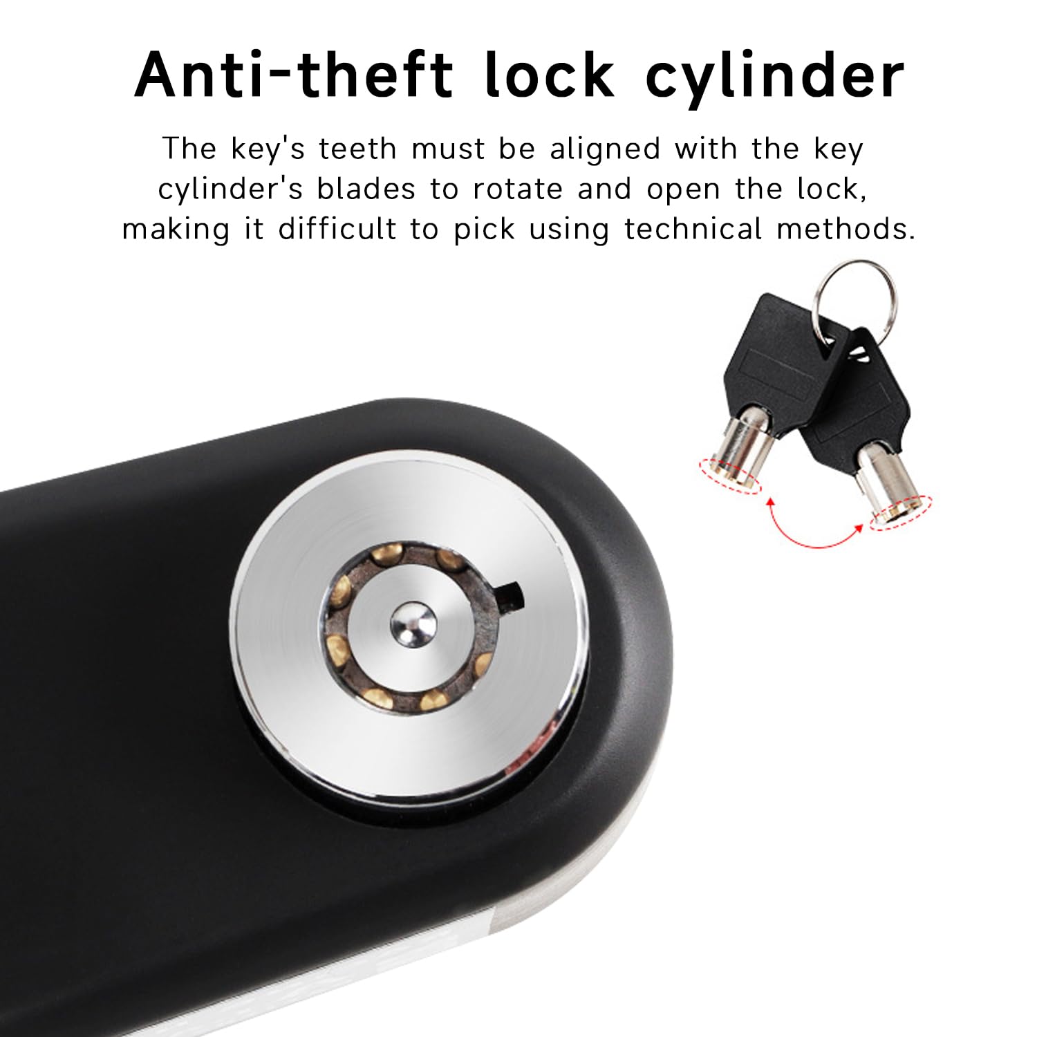 QUMOX Allarme Blocco Disco Freno Moto Antifurto Ricaricabile Impermeabile 110 dB Perno 7 mm Cavo promemoria 1,5 m per Moto, Bici, Scooter Custodia per il trasporto