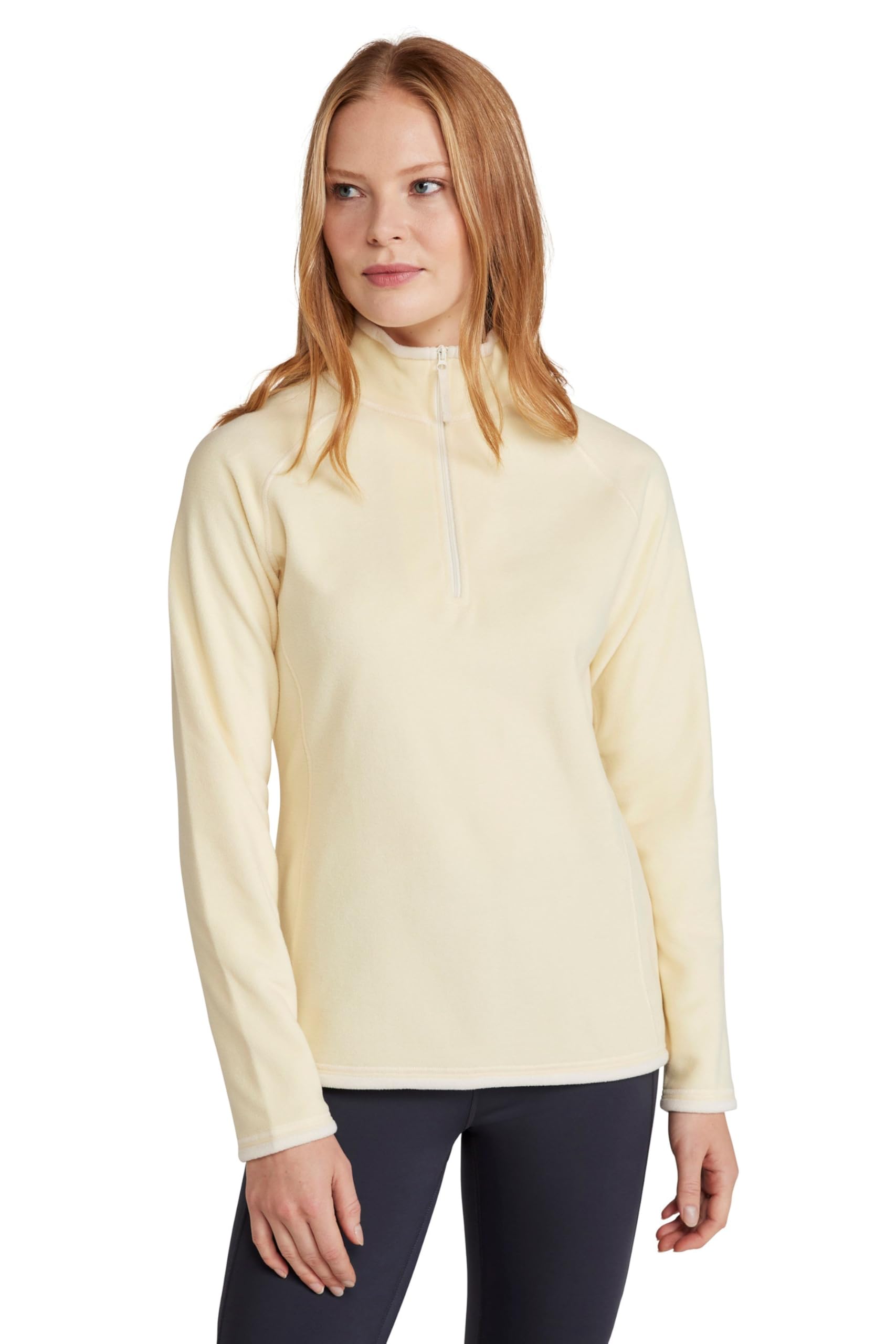 Mountain Warehouse Women's Yellow Montana Microfleece - Breathable Sweater, Quick Drying Pullover, Warm Fleece Jacket, Half Zip - For Spring Summer, Travelling, Outdoors Size 8