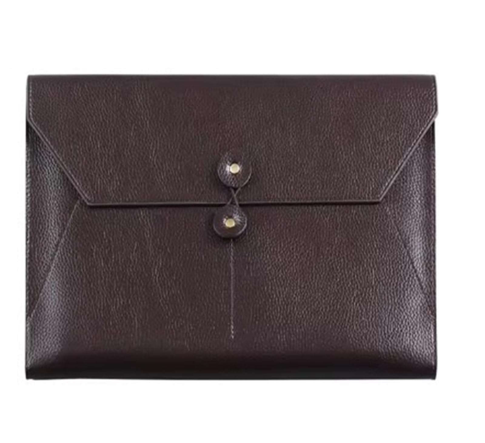 Custodia Portadocumenti In Pelle Cartella portadocumenti in pelle di grande capacità, borsa con fibbia, impermeabile, for ufficio, contratto, organizzatore fatture(Brown)