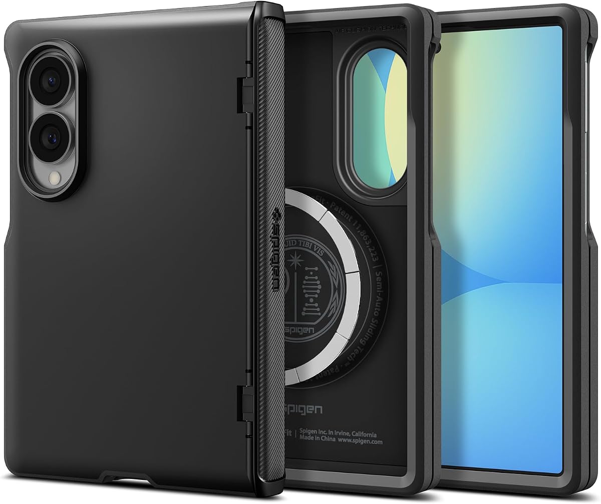 Spigen Slim Armor Pro MagFit for Galaxy Z Fold 8 Case, Black | Spring Hinge Protection, Air Cushion Technology, Compatible with MagSafe, SecuLink, Camera Plateau Protection