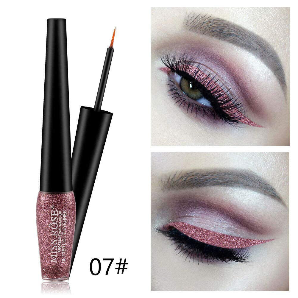 Miss rose Waterproof Long Lasting Liquid Eye Liner Glitter Eyeshadow, copper, 5.2 g