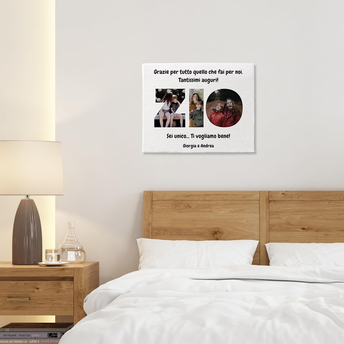 Generico Quadretto Personalizzato con Fotografie per lo Zio | Tela Zio con Foto | Idea regalo per Compleanno | Stampa su tela in cotone Personalizzata