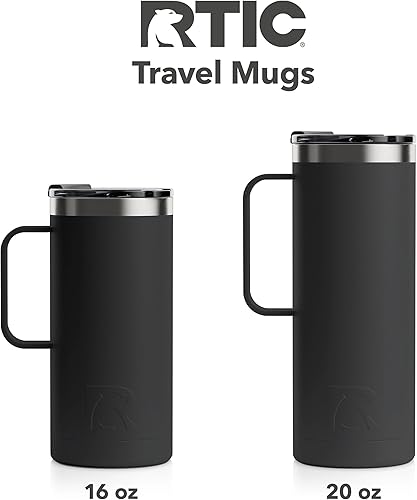 Miniatura 6 de RTIC Taza de viaje de café de 16 onzas con tapa y asa, acero inoxidable aislado al vacío, bebida caliente y fría, para automóvil, campamento, color