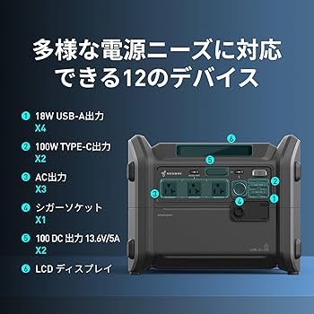 Amazon.co.jp: Segway ポータブル電源 Cube1000 1024Wh リン酸鉄