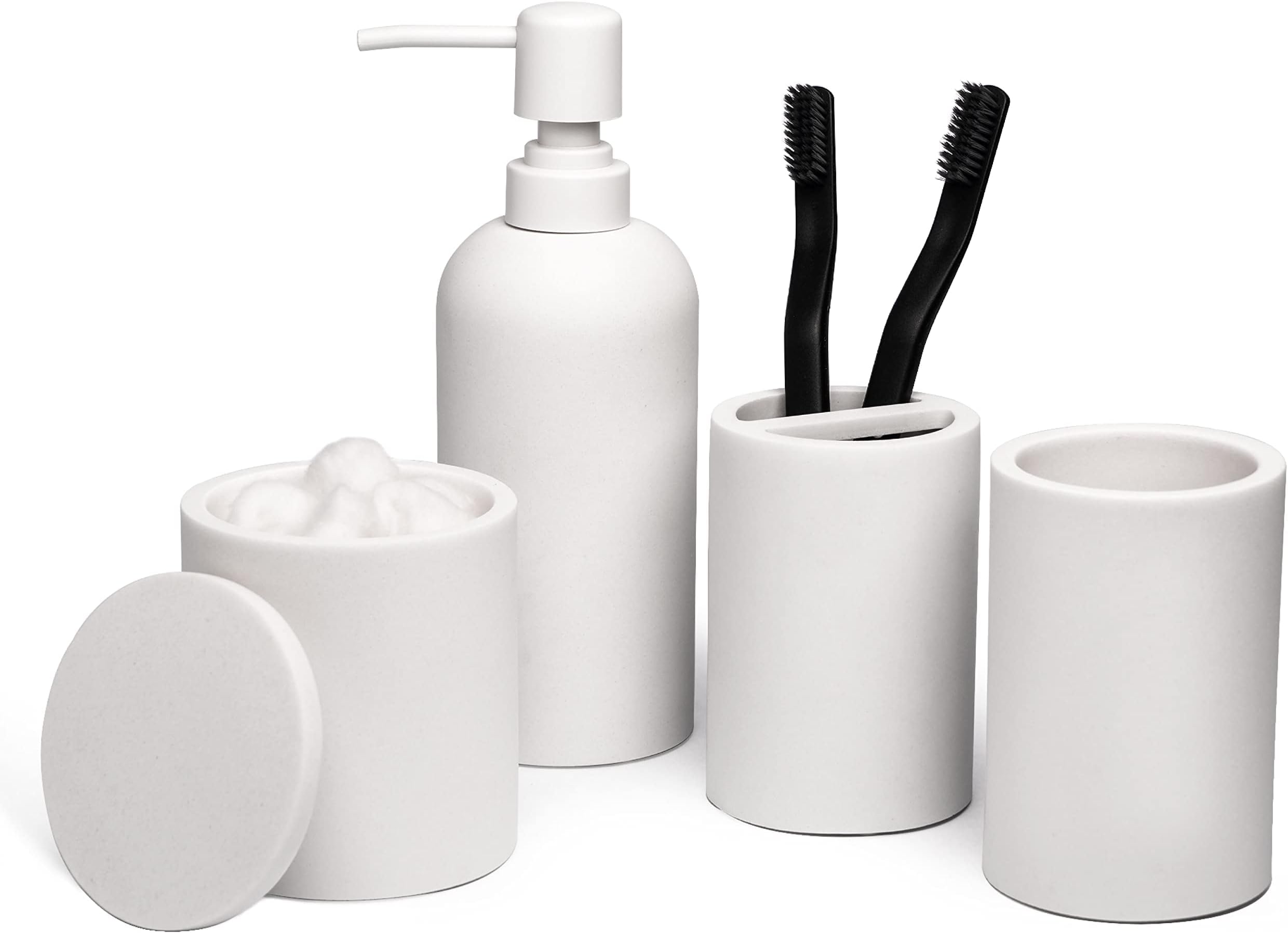 Jo Lavie White Bathroom Accessory Set 4 Pcs Bathroom