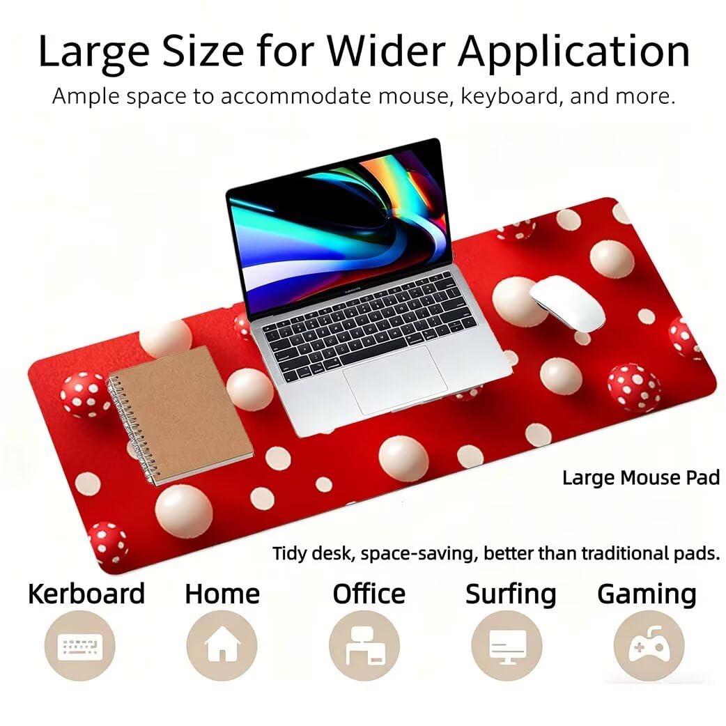 Lpfieonn Einfach Großes Schreibtischunterlage, XXL Schreibtischunterlagen, Beige XXL Wasserdicht Gaming Mousepad mit Vernähter Rand und Rutschfeste Gummibasis, für Laptop/Hause/Büro 120x60cm PF-3617