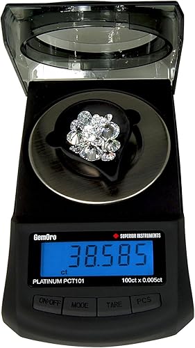 GemOro Platinum PCT101 Durable Precise Jewelers Premium Class Quilat Mini Scale Herramienta de precisión digital con lectura profesional experta y