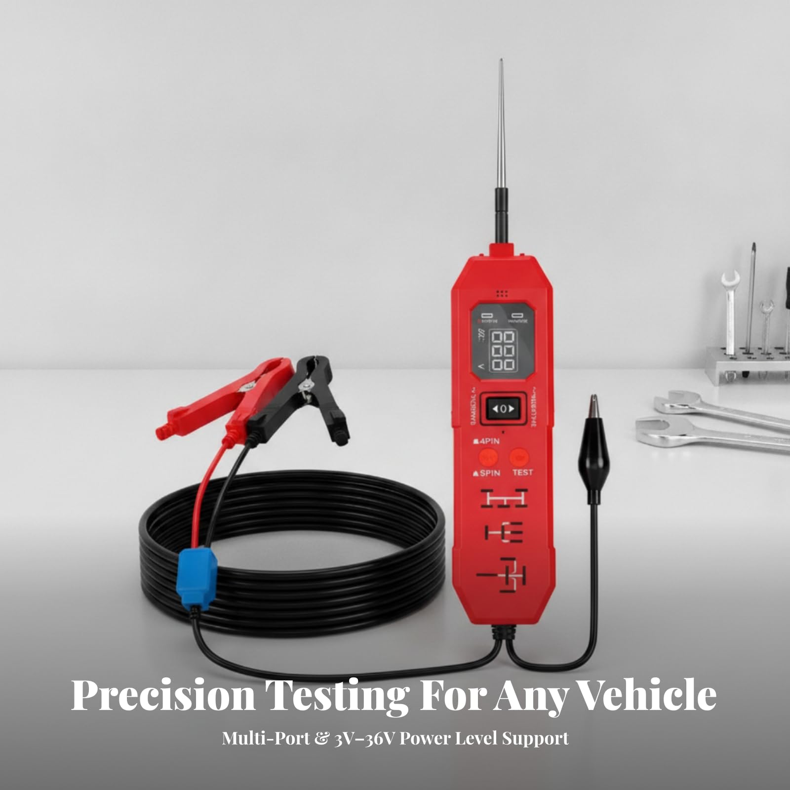 Lápiz Prueba Portátil | Probador eléctricos Automotriz, Manual, Probador eléctricos con Cable Resorte, para Taller Mecánico,