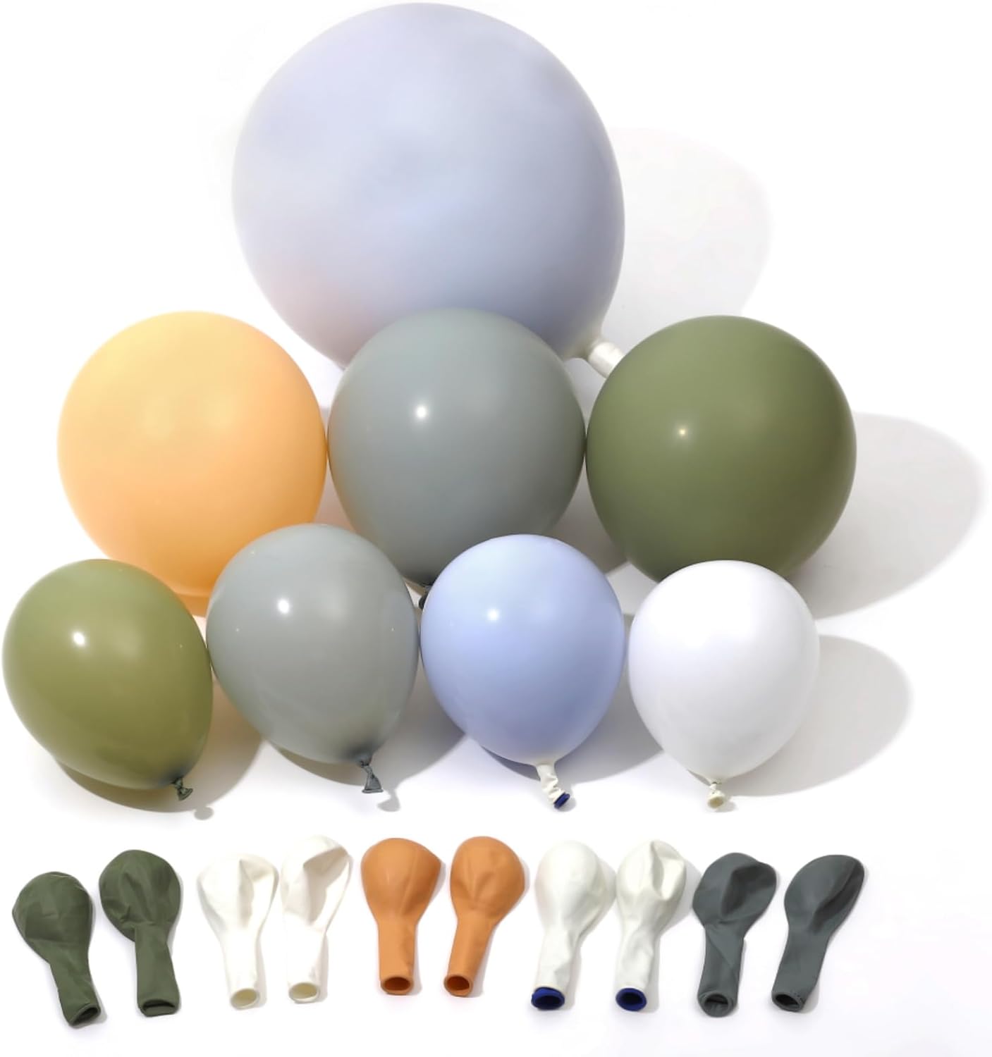 Dusty Green Blue Balloon Garland – Double Stuffed Baby Blue Sage Green White Nude Balloons for Bear Balloon Arch Kit – Perfect for Baby Showers, Neutral Birthday, Bridal Party, and Wedding Decorations