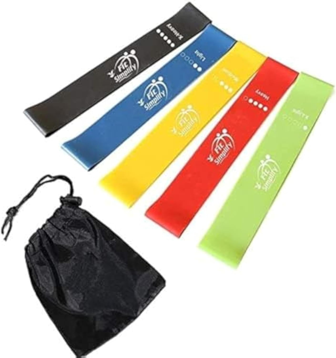 Fit Simplify Resistance Loop Exercise Bands Set With Carry Bag – Multi Color