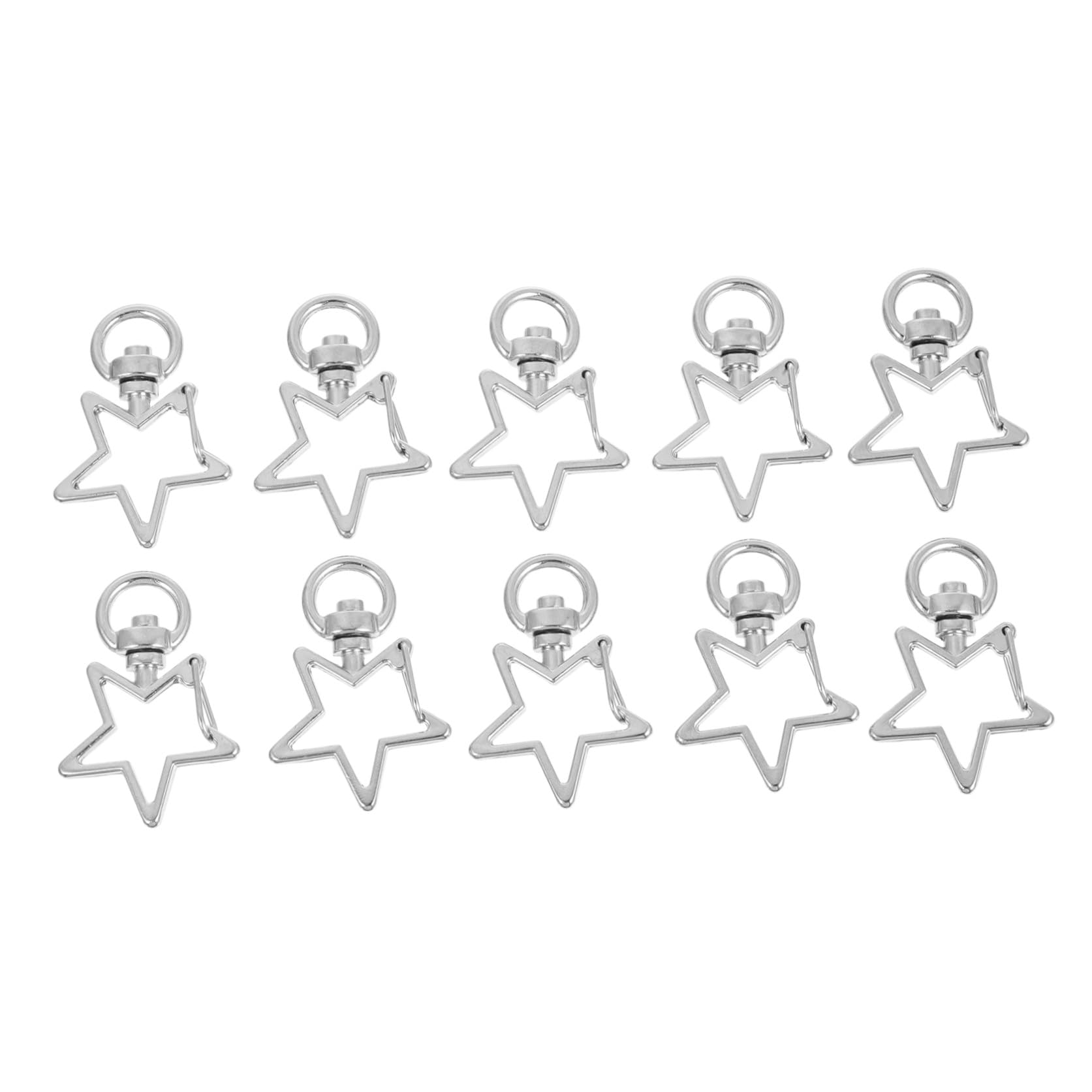 TEHAUX Mosquetones Con Forma De Estrella Plateados Para Llaveros, 40 Piezas De Cierre De Langosta Metálico Giratorio 360° Para Manualidades y Bisutería, Accesorios Creativos Para Mochilas y Bolsos